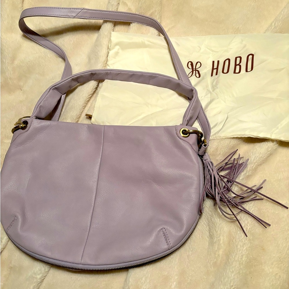 NWT HOBO INTERNATIONAL Vale Leather Shoulder Bag Pale Mauve/light purple Purse